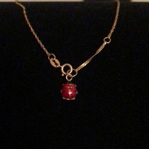 COPY - 18k gold ladybug ankle bracelet